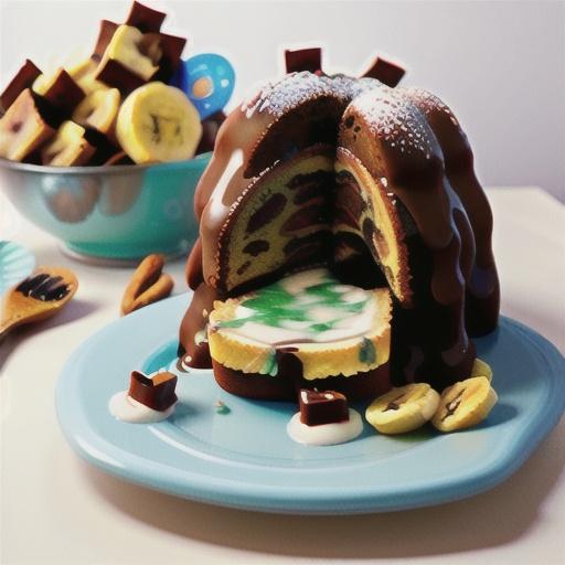 One-Bowl Caramelized Banana Bread Bundt Cake with Salted Caramel Glaze