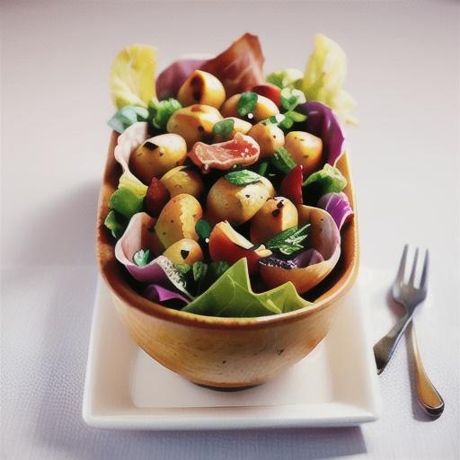 Warm potato and prosciutto salad