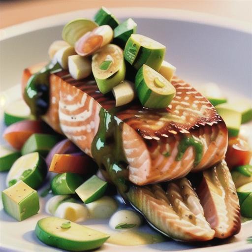 Pan Seared Salmon with Avocado Remoulade