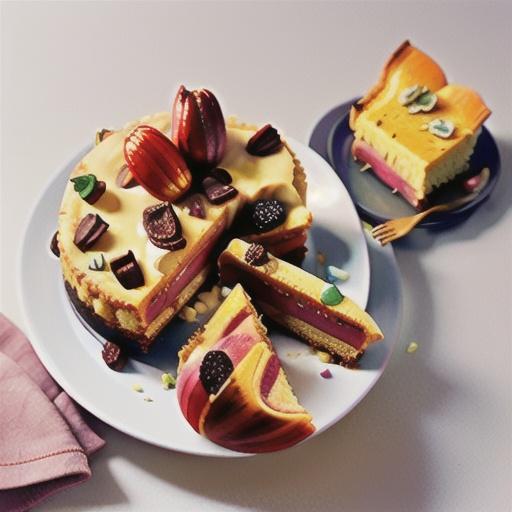 Hot cross bun and rhubarb cheesecake