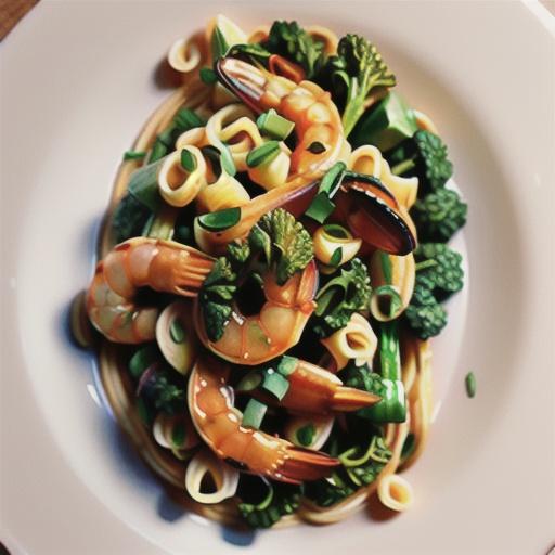 Spicy prawn and broccolini spelt pasta