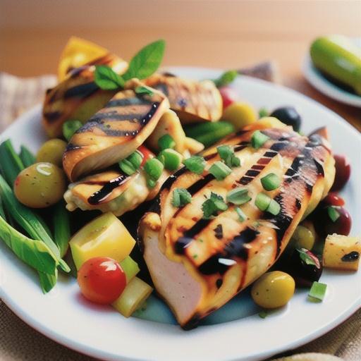 Greek Garlic and Herb-Stuffed Grilled Chicken Breasts