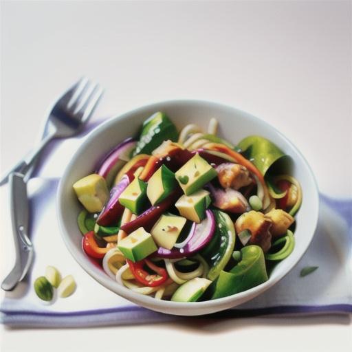 Chicken and vegetable noodle salad