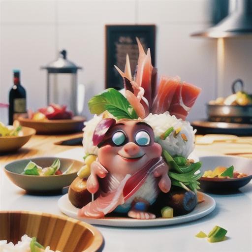 Tuna sashimi with coconut rice