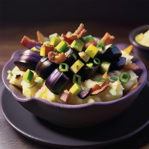 Garlic Mashed Potatoes with Eggplant