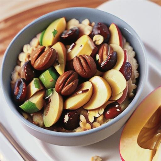 Slow Cooker Overnight Oatmeal with Apples, Cranberries, and Walnuts