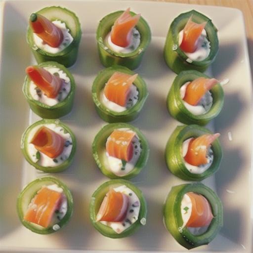Cucumber Cups with Dill Cream and Smoked Salmon