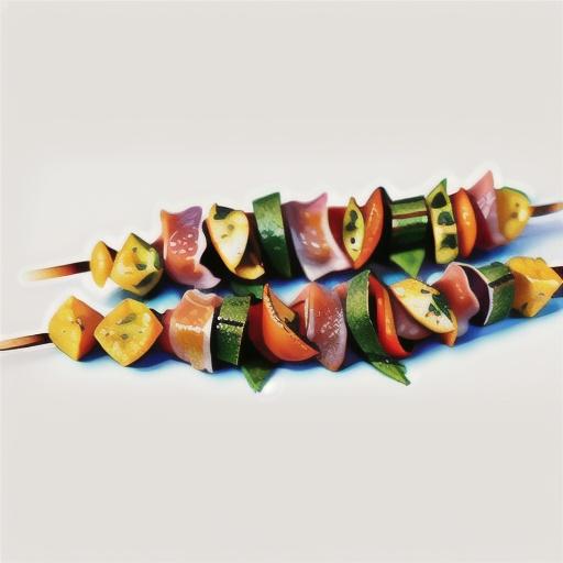 Prosciutto-wrapped fish kebabs