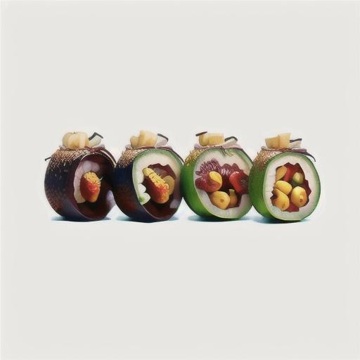 Fruit wraps with coconut passionfruit sauce