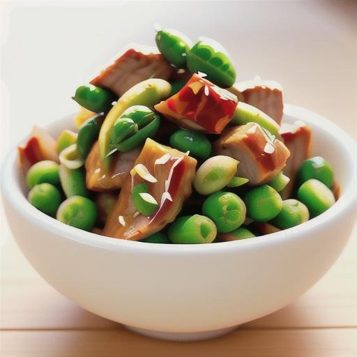 Sweet & sour pork with sugar snap peas