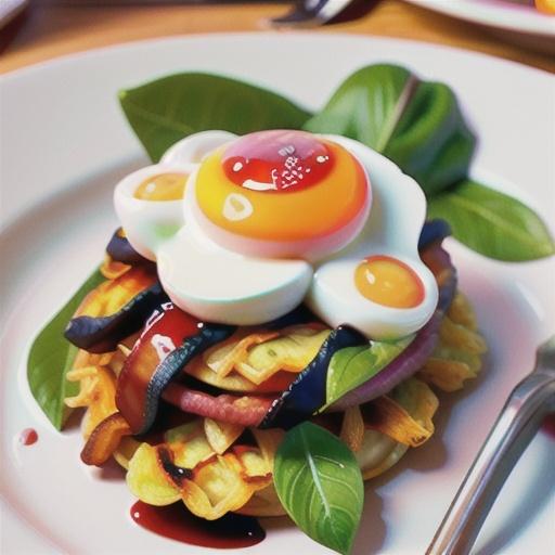 Bacon and sweet potato rosti with fried eggs