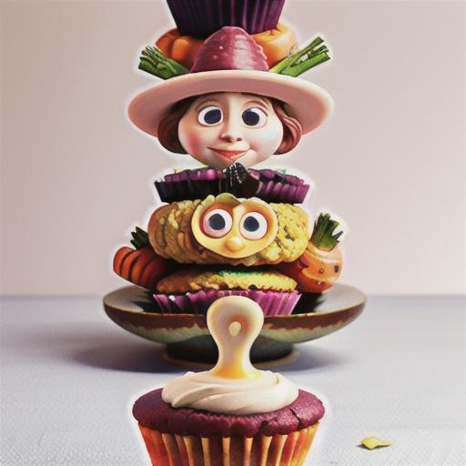 Carrot, parsnip and beetroot cupcakes