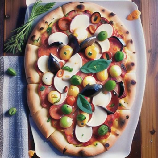 Seafood & dill pizza