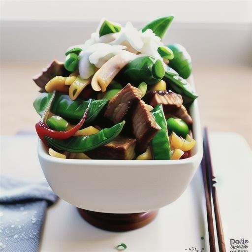 Thai beef & rice noodle stir-fry with snow peas