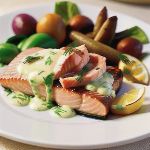 Poached Salmon with Lemon Dill Sauce