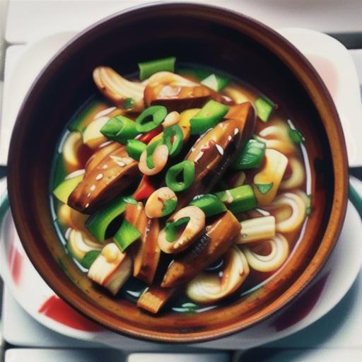 Chilli chicken noodles with peanuts