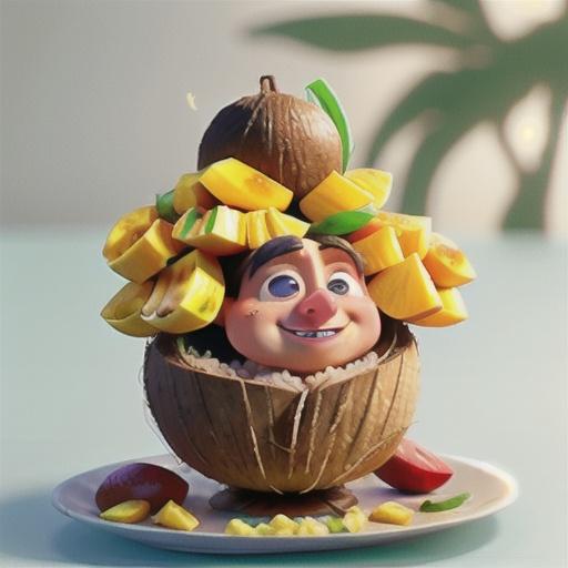 Sweet coconut rice with mangoes