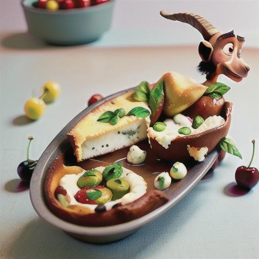 Goat's cheese and cherry clafoutis