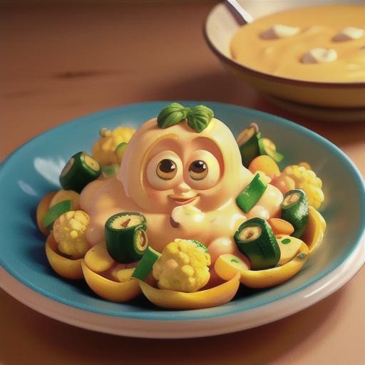 Utokia's Cauliflower in Bell Pepper and Cheese Sauce