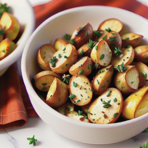 Crisp roast potatoes with thyme & garlic
