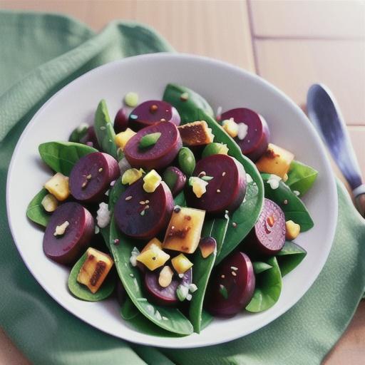 Beetroot, bean and hazelnut salad with horseradish dressing