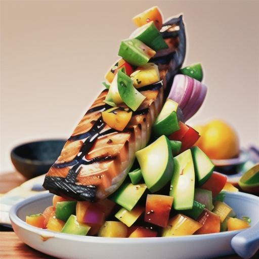Grilled Salmon With Peach Salsa