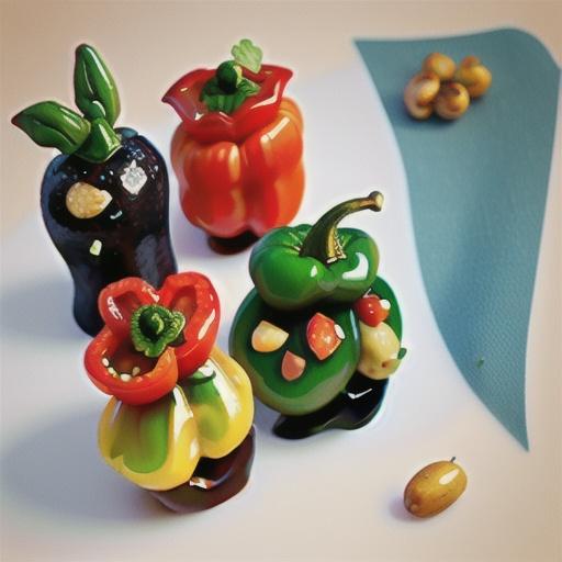 Capsicums stuffed with tomato & olive rice