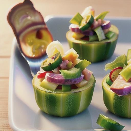 Ham Salad in Cucumber Cups