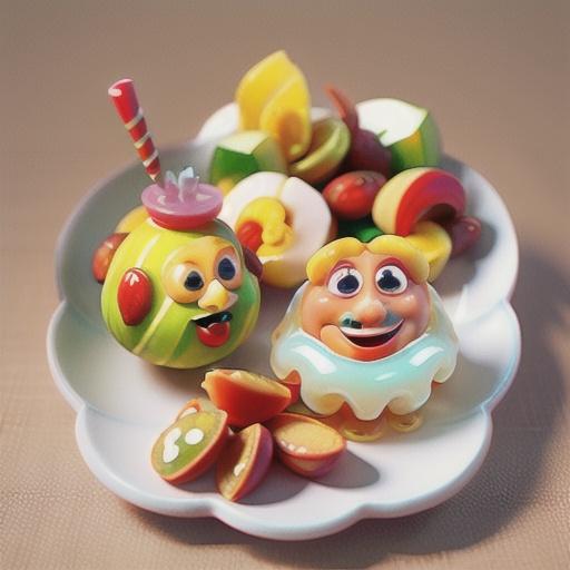 Almond jelly with lychee and melon salad