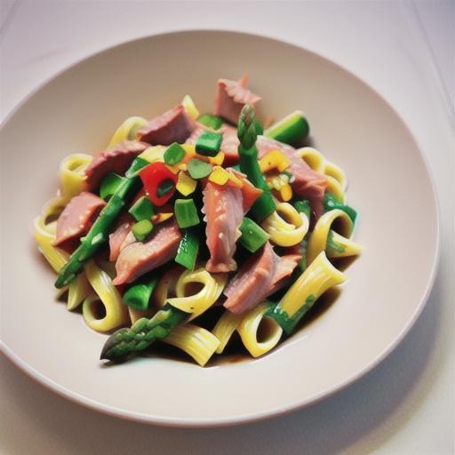 Tuna, lemon and asparagus pasta