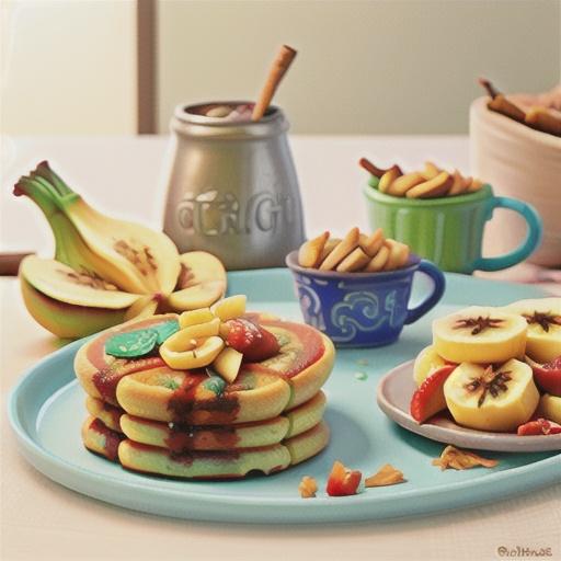 Pear, banana and cinnamon pikelets