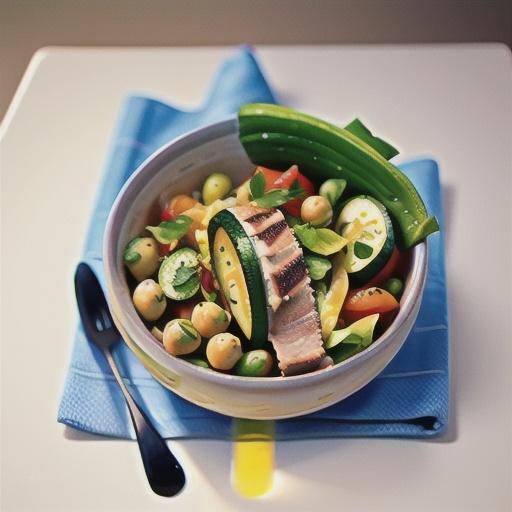 Tuna, zucchini and rice salad