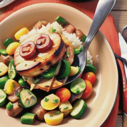 Pork Chop Dinner with Rice and Veggies