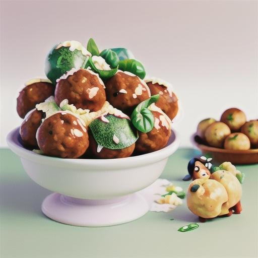 Giant meatballs stuffed with mozzarella