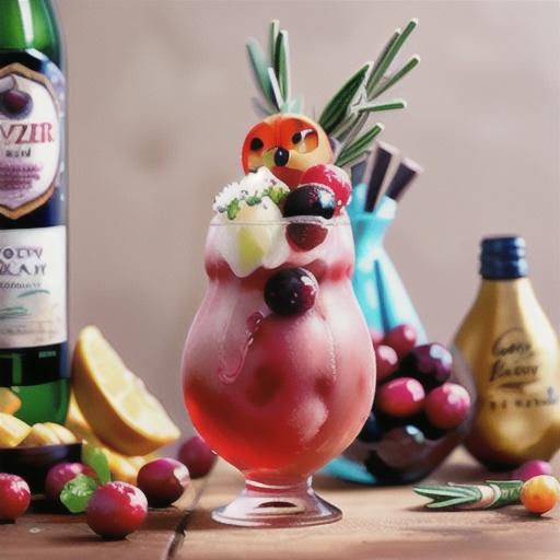 Cranberry-Rosemary Prosecco Float