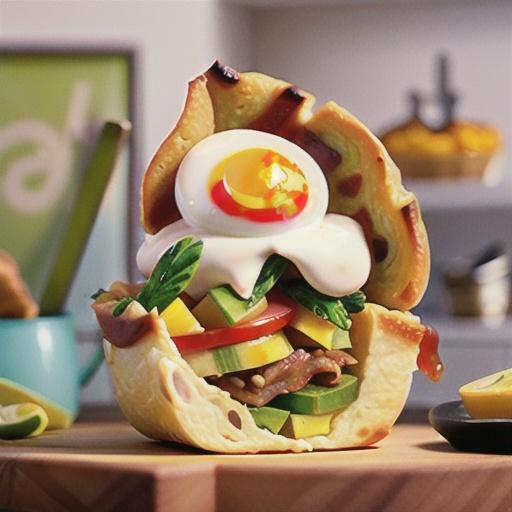 Bacon and egg tortilla pies