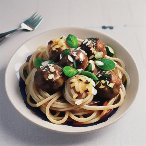 Beef and fetta meatballs with spaghetti