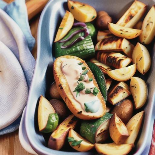 Chicken and haloumi bake with potato wedges