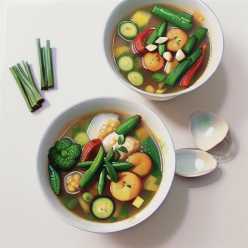 Chinese vegetable broth with noodles