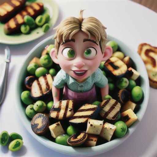 Spring lamb and pea panzanella