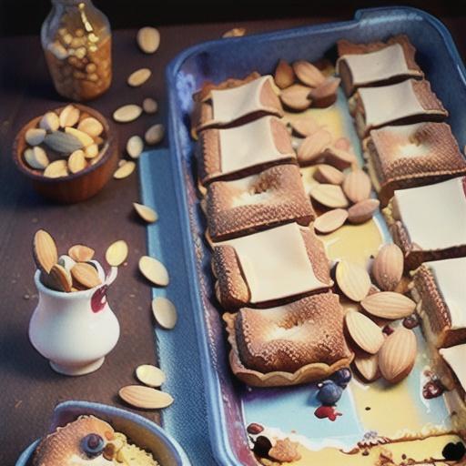 Apple & blueberry crumble with roasted almond & peanut topping