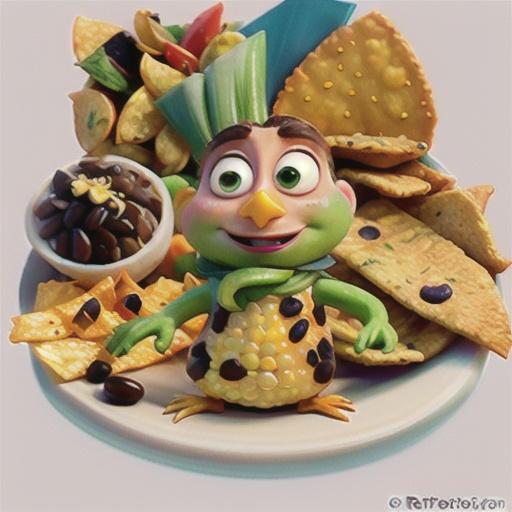 Nacho chicken with black bean salsa