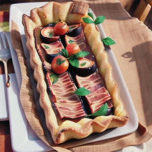 Fig, tomato and prosciutto tart