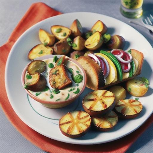 Chicken schnitzel with gherkin sauce and potato