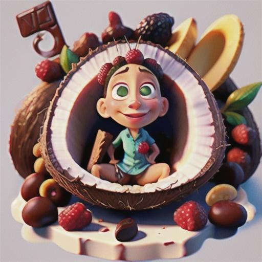 Choc berry coconut slice