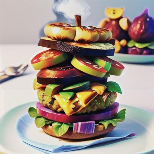 Smoky cauliflower burger with apple and mint slaw recipe