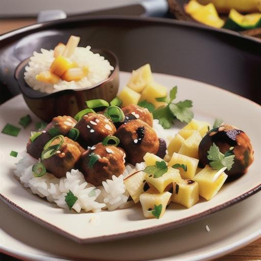 Asian-Inspired Pork Meatballs with Pineapple in the Slow Cooker