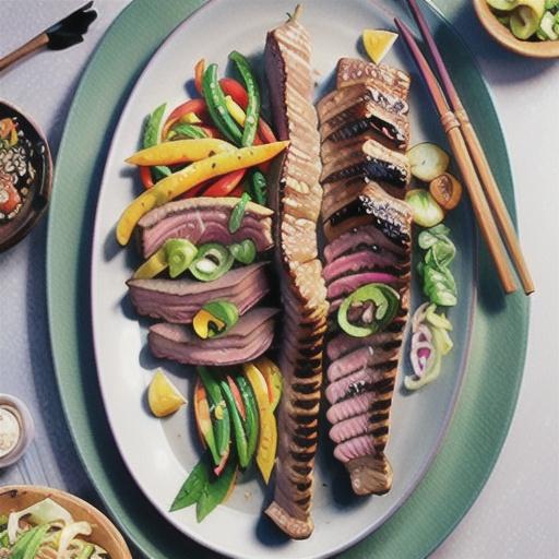 Korean-style barbecue steak with spicy slaw