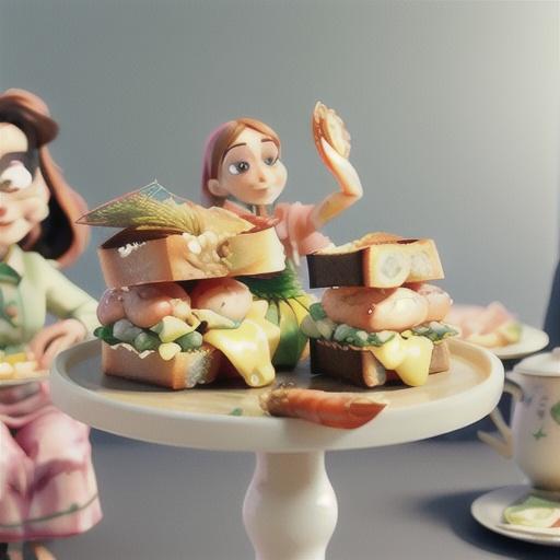 Prawn and dill sandwiches