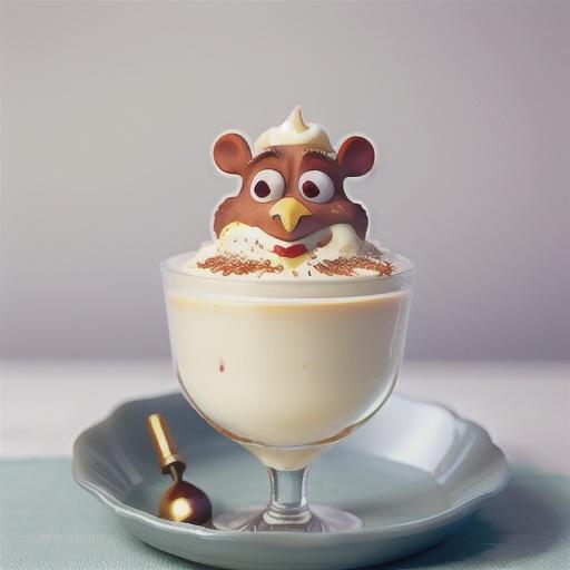 White chocolate mousse with sparkling vodka syrup